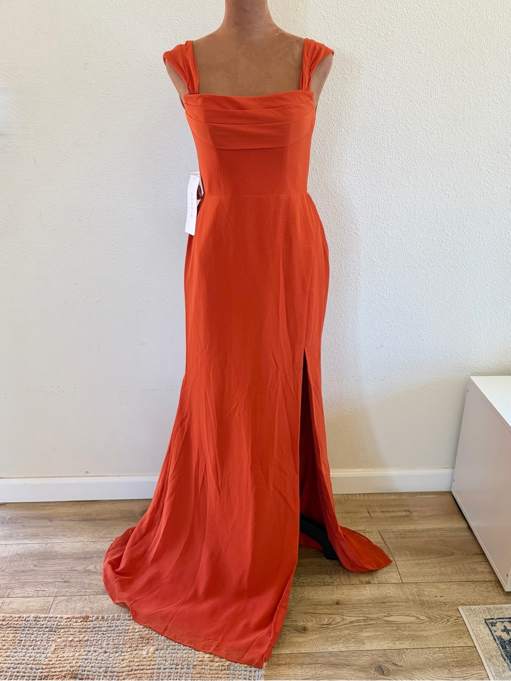 Azazie Saige dress in Paprika